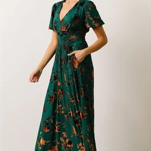 NWOT Baltic Born Floral Green Maxi Dress
